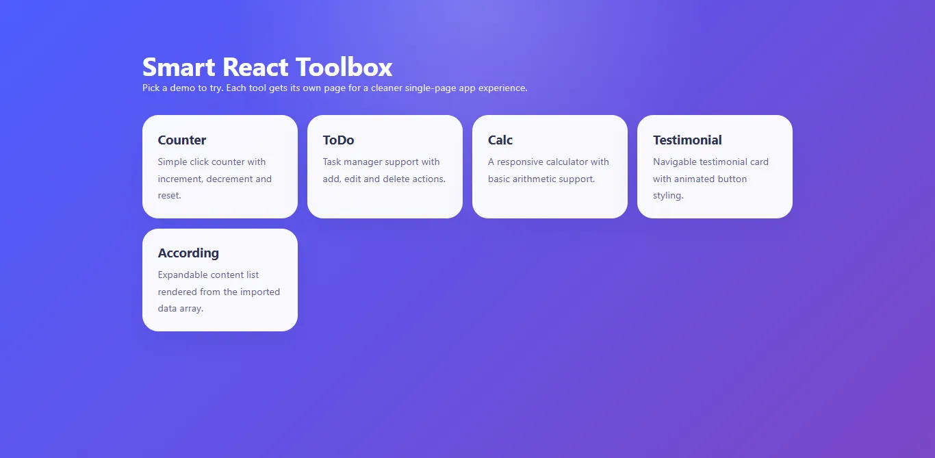 Smart React Toolbox — screenshot 1
