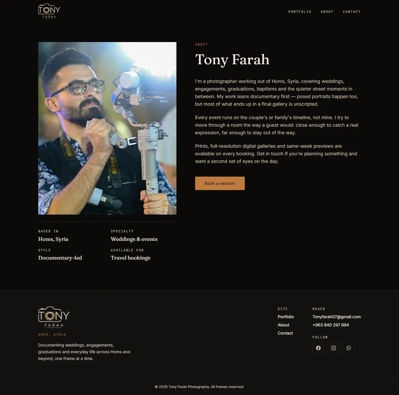 Tony Farah Photography — screenshot 2
